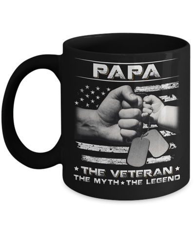 Papa The Veteran The Myth The Legend Mug-Coffee Mug-11oz Mug-Black