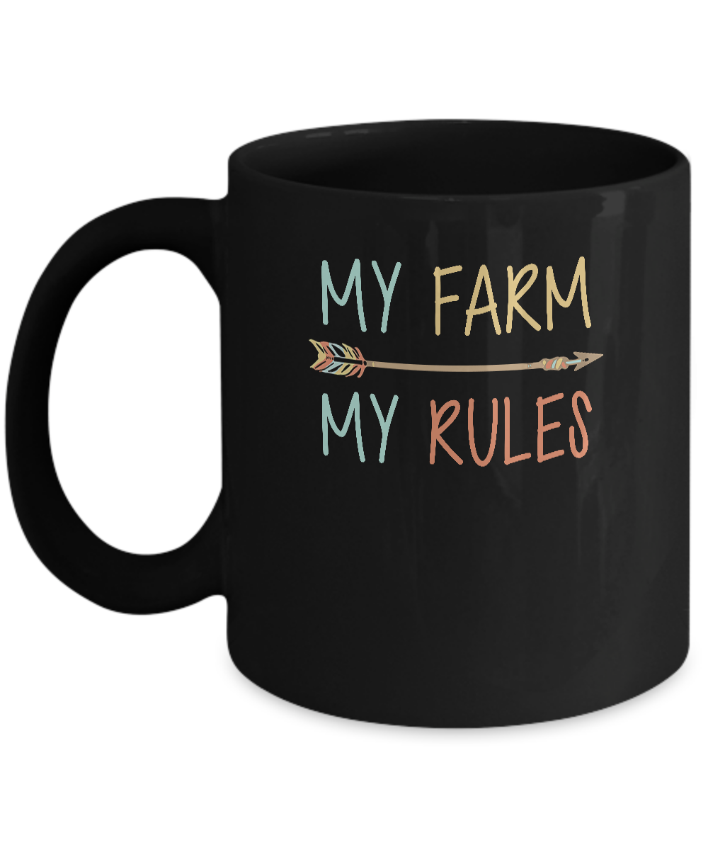 My Farm My Rules Farming Mug-Coffee Mug-11oz Mug-Black