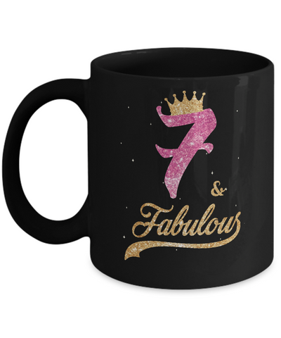 7Th And Fabulous Seven Birthday Mug-Coffee Mug-11oz Mug-Black