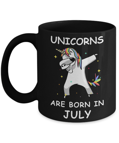 Unicorns Are Born In July Cute Dabbing Mug-Coffee Mug-11oz Mug-Black