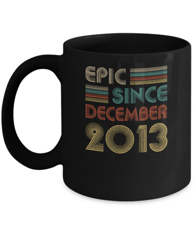 Epic Since December 2013 Vintage 8th Birthday Gifts Youth Mug-Coffee Mug-11oz Mug-Black