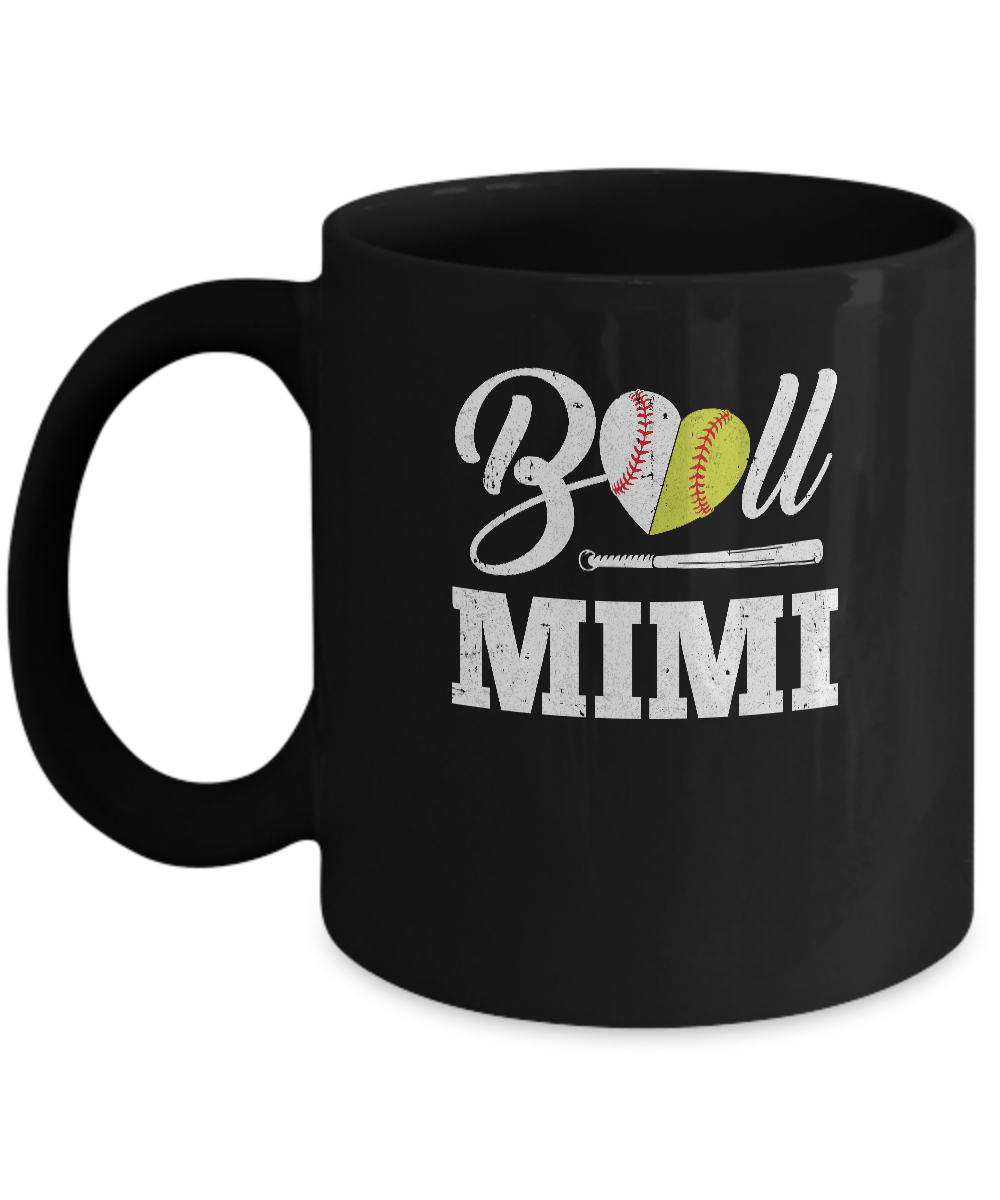Funny Ball Mimi Softball Baseball Mothers Day Gifts Mug-Coffee Mug-11oz Mug-Black