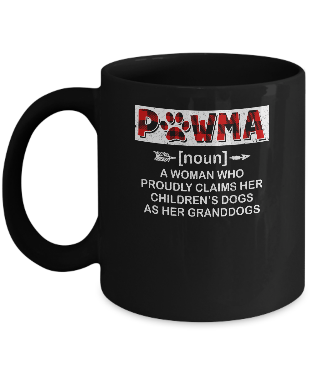 Pawma Buffalo Plaid Mom Proudly Claims Her Children's Dogs Mug-Coffee Mug-11oz Mug-Black