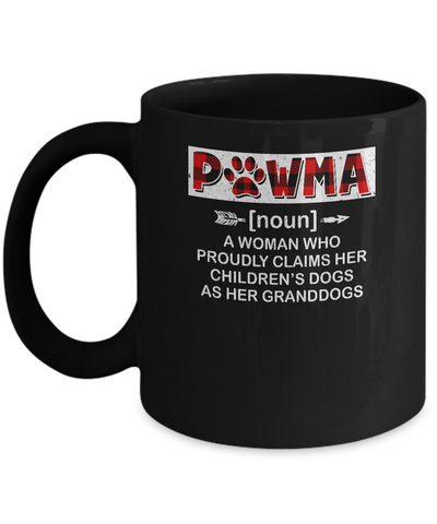 Pawma Buffalo Plaid Mom Proudly Claims Her Children's Dogs Mug-Coffee Mug-11oz Mug-Black