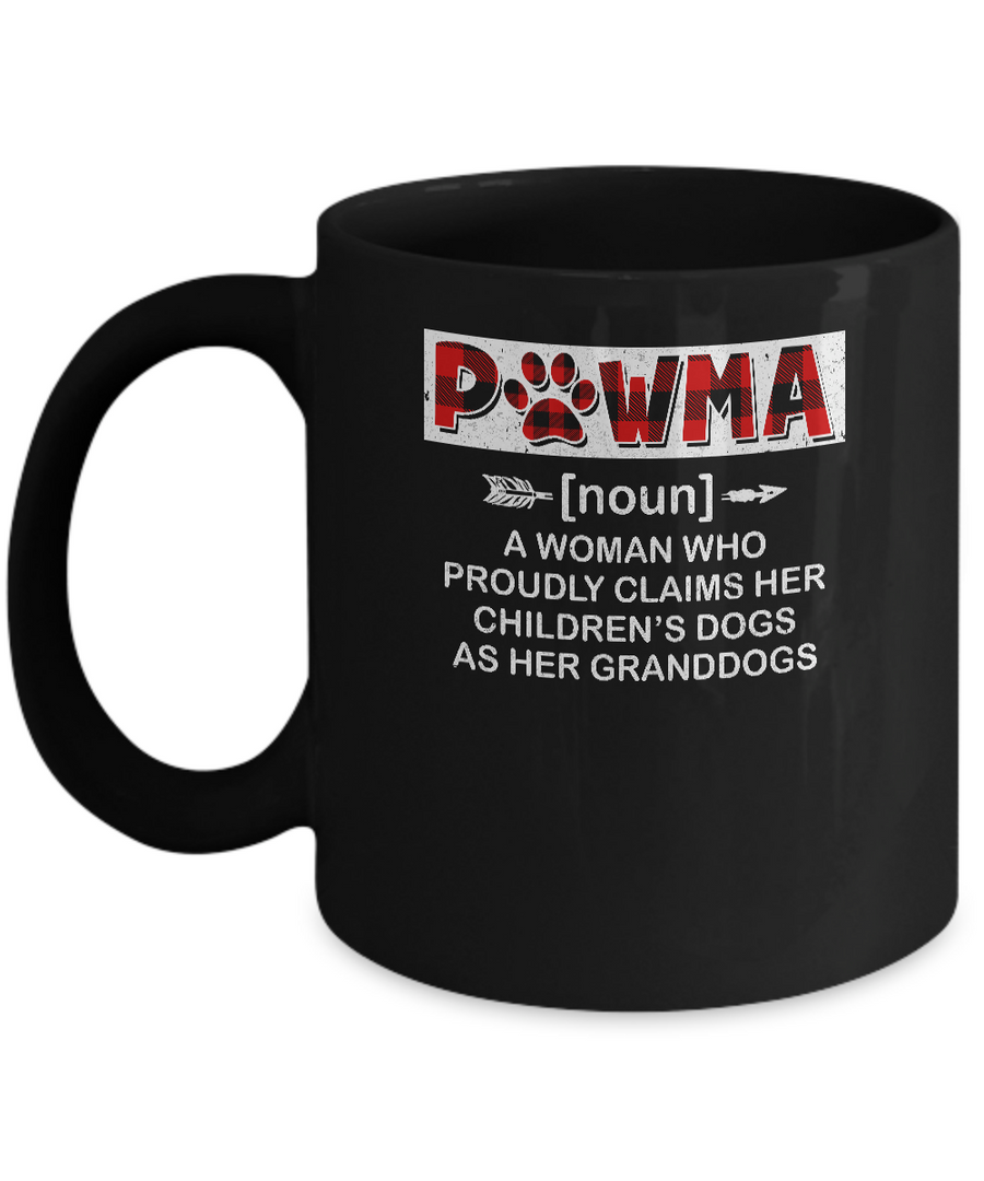 Pawma Buffalo Plaid Mom Proudly Claims Her Children's Dogs Mug-Coffee Mug-11oz Mug-Black