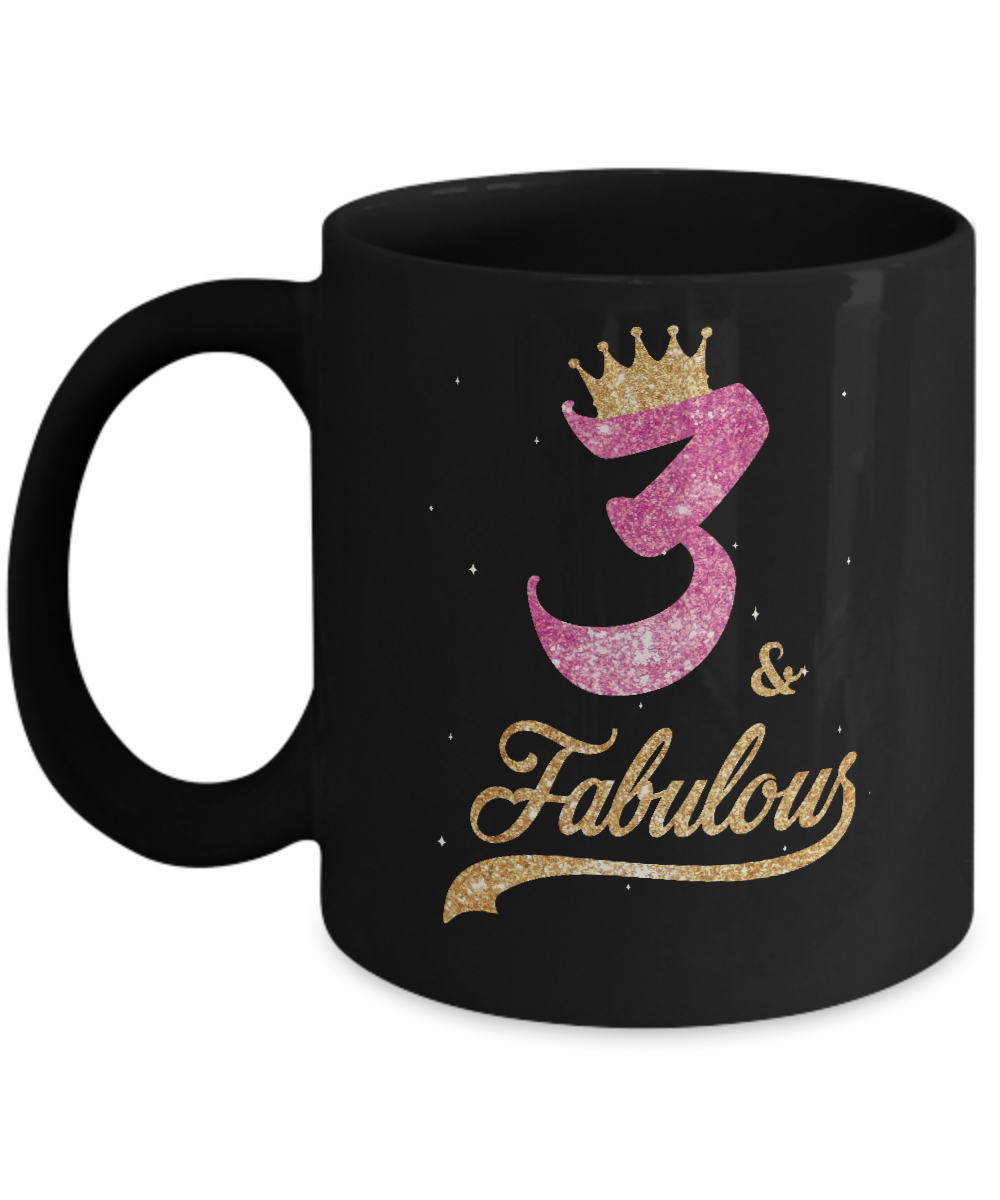 3Th And Fabulous Three Birthday Mug-Coffee Mug-11oz Mug-Black