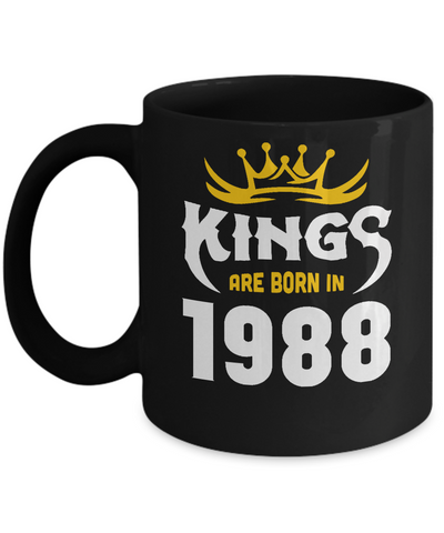 Kings Are Born In 1988 Birthday Gift-Coffee Mug-11oz Mug-Black
