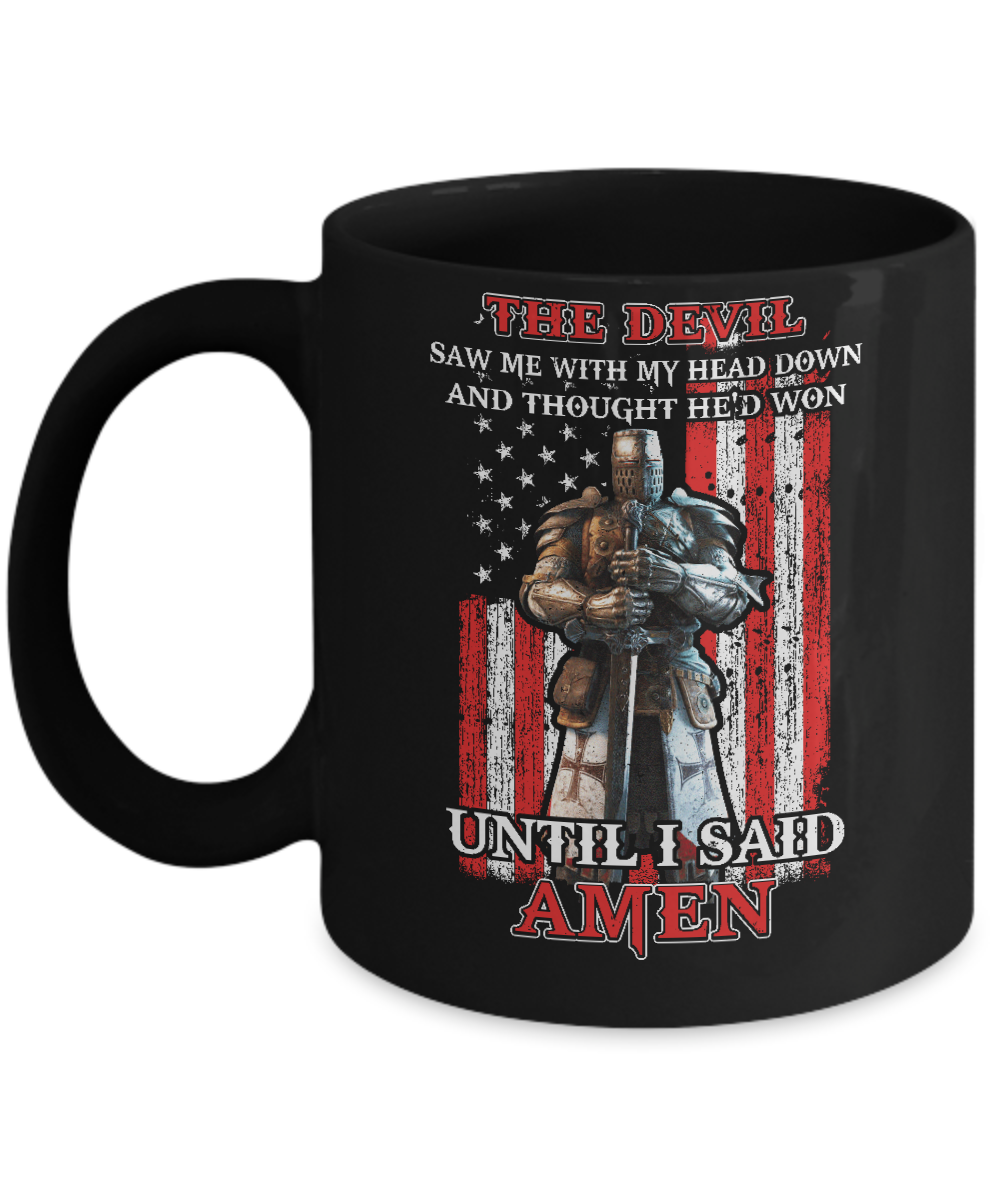 Knight American The Devil Saw Me With My Head Down Veteran Mug