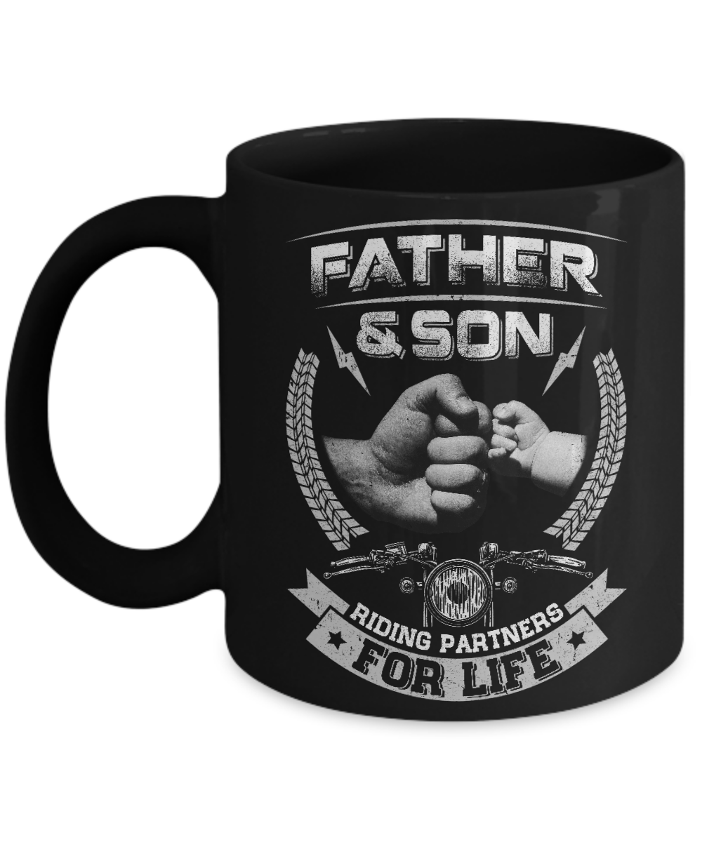 Motocross Father And Son Riding Partners For Life Mug-Coffee Mug-11oz Mug-Black