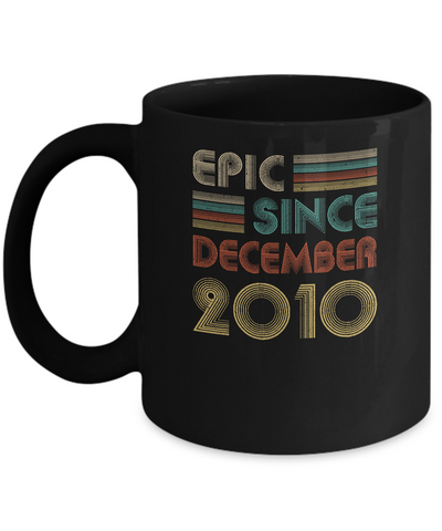 Epic Since December 2010 Vintage 11th Birthday Gifts Youth Mug-Coffee Mug-11oz Mug-Black