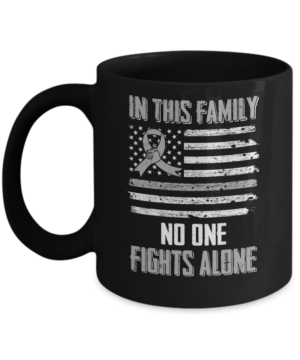 In This Family No One Fights Alone Brain Cancer Mug-Coffee Mug-11oz Mug-Black