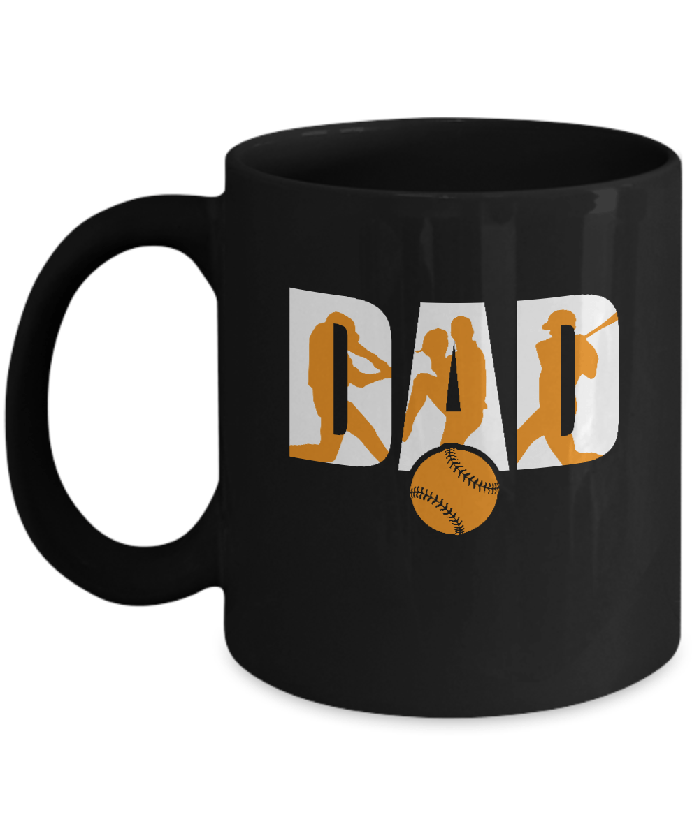 Softball Dad Father's Day Mug-Coffee Mug-11oz Mug-Black