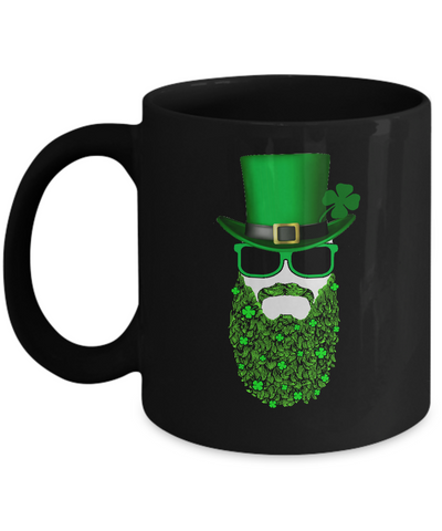Bearded Man Moustache Leprechauns St Patrick's Day Mug-Coffee Mug-11oz Mug-Black