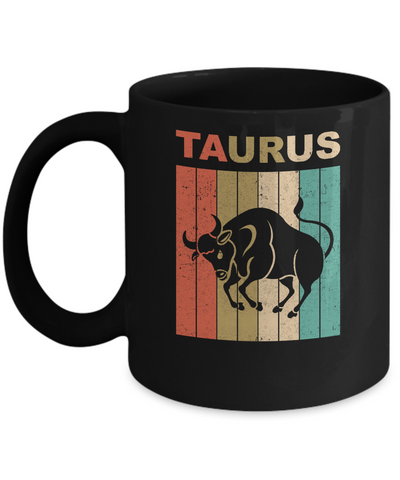 Vintage Taurus Zodiac April May Birthday Gift Mug-Coffee Mug-11oz Mug-Black