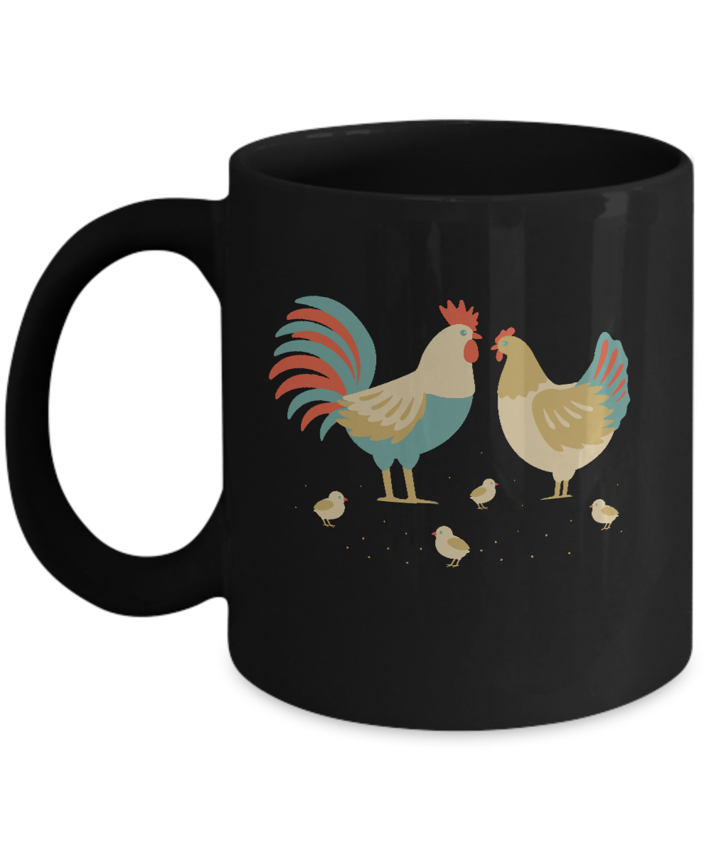 Vintage Retro Chicken Whisperer Poultry Mug-Coffee Mug-11oz Mug-Black