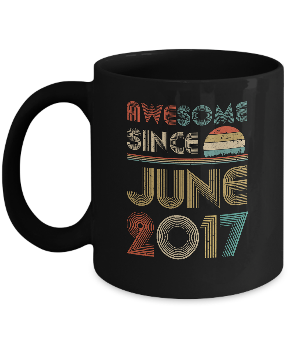 Awesome Since June 2017 Vintage 4th Birthday Gifts Youth Mug-Coffee Mug-11oz Mug-Black