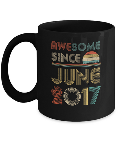Awesome Since June 2017 Vintage 4th Birthday Gifts Youth Mug-Coffee Mug-11oz Mug-Black