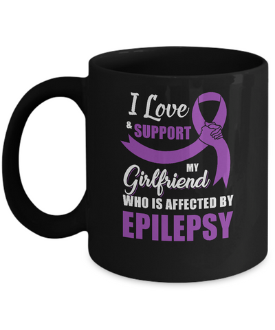 Epilepsy Awareness Support Purple Girlfriend Boyfriend Mug-Coffee Mug-11oz Mug-Black