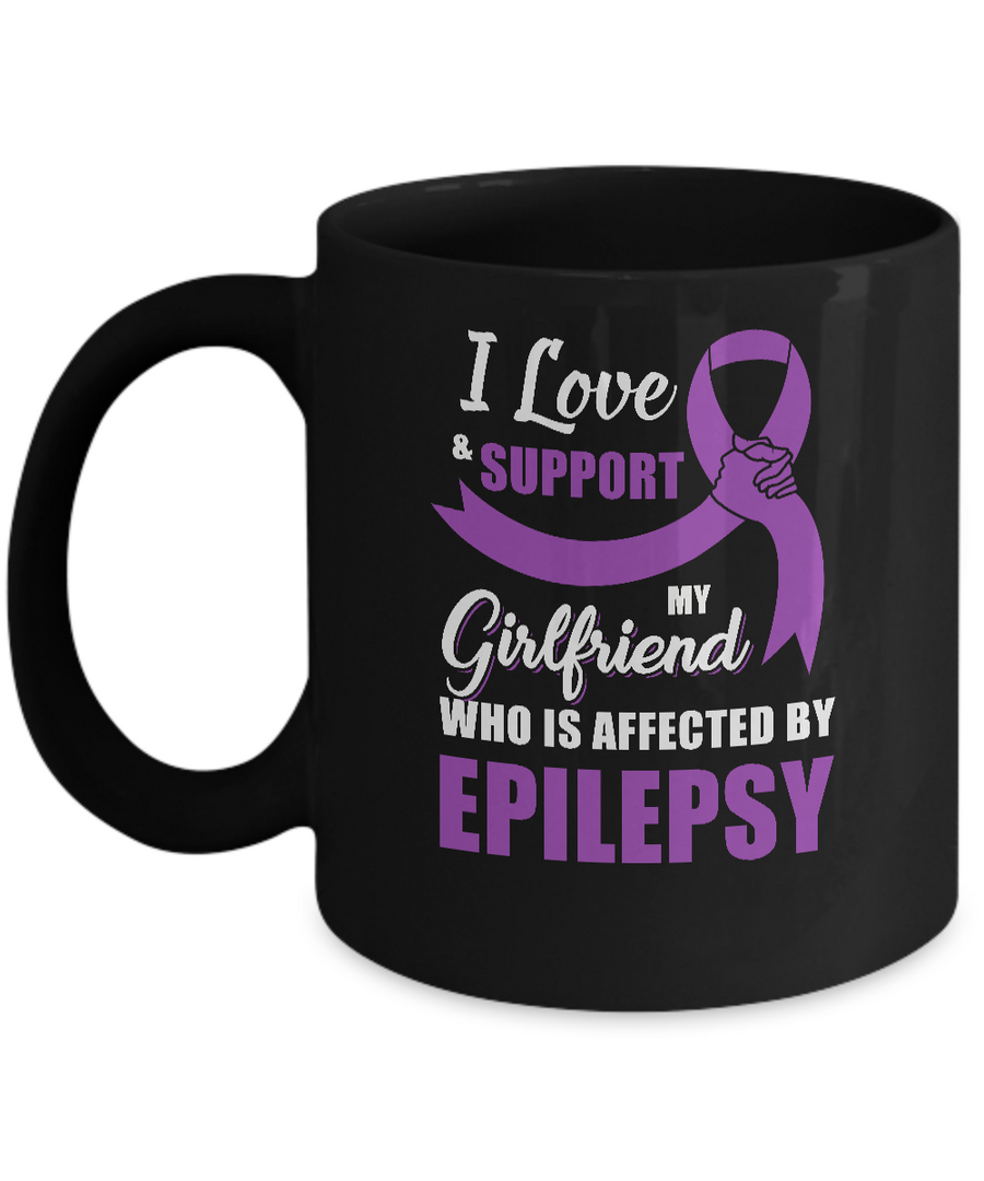 Epilepsy Awareness Support Purple Girlfriend Boyfriend Mug-Coffee Mug-11oz Mug-Black