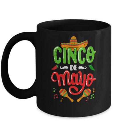 Cinco De Mayo Mexico Mug-Coffee Mug-11oz Mug-Black
