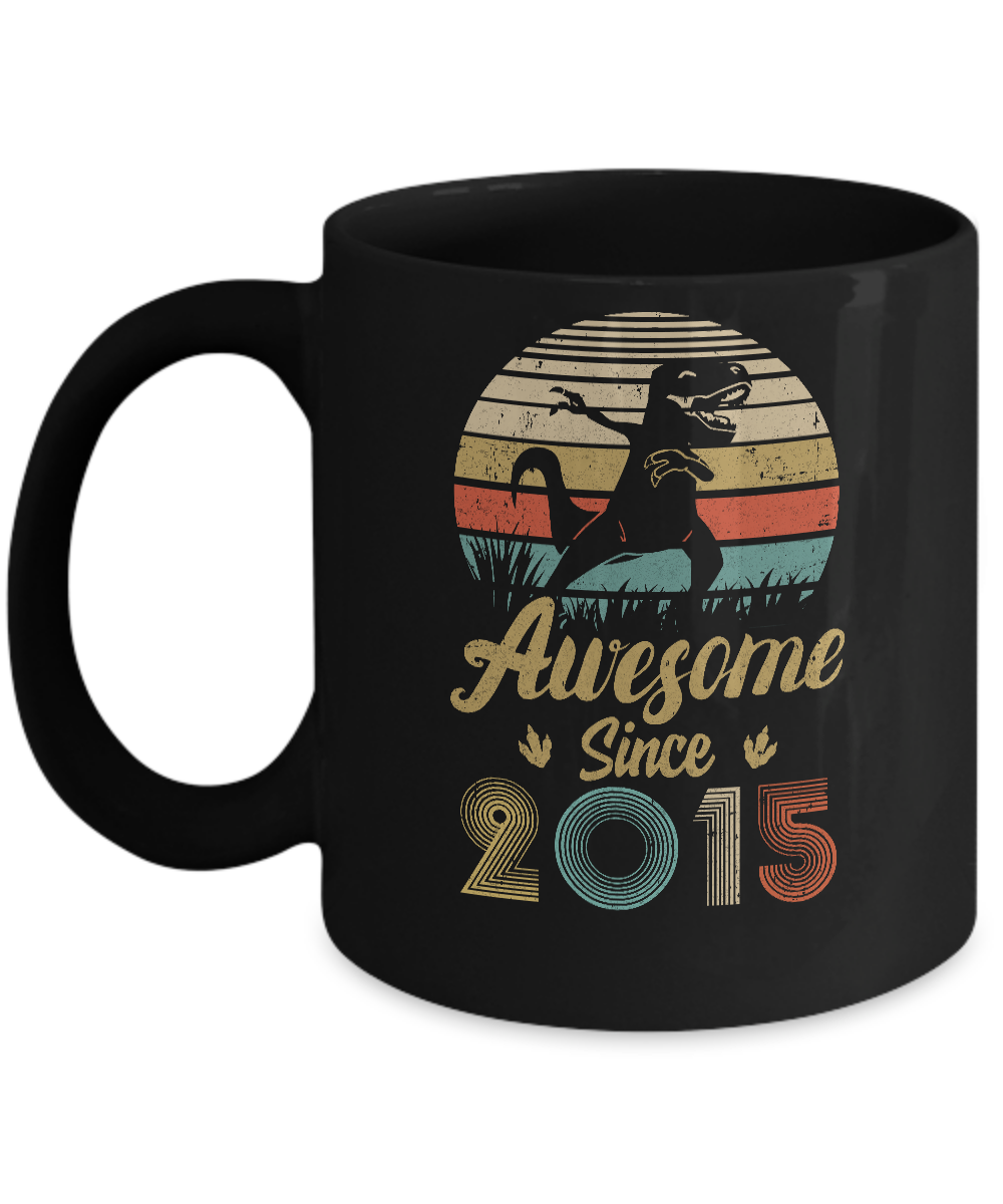 Awesome Since 2015 7th Years Old Dinosaur Birthday Gift Mug