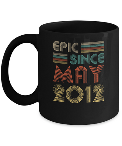 Epic Since May 2012 Vintage 9th Birthday Gifts Youth Mug-Coffee Mug-11oz Mug-Black