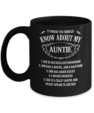 5 Things You Should Know About My Auntie Niece Mug-Coffee Mug-11oz Mug-Black