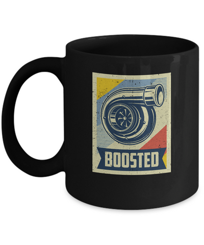 Vintage Turbo Car Boost Turbocharger Lag Retro Race Mug-Coffee Mug-11oz Mug-Black