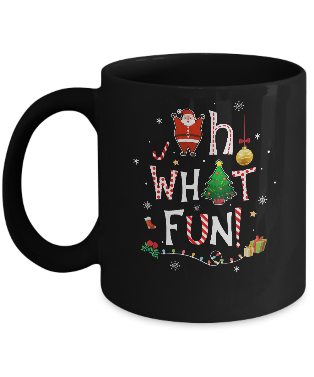 Oh What Fun Christmas Tree Funny Xmas Mug-Coffee Mug-11oz Mug-Black