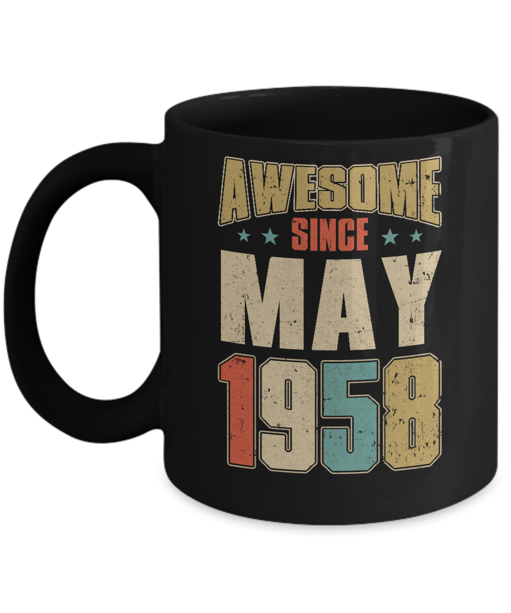 Vintage Retro Awesome Since May 1958 64th Birthday Mug