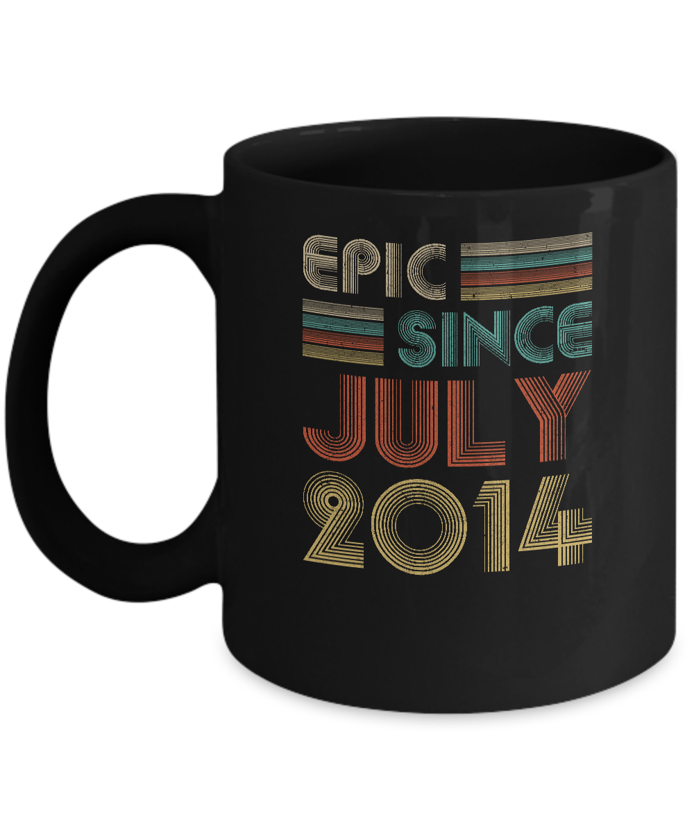 Epic Since July 2014 Vintage 7th Birthday Gifts Youth Mug-Coffee Mug-11oz Mug-Black