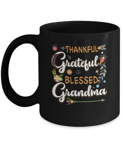 Grateful Thankful And Blessed Grandma Mug-Coffee Mug-11oz Mug-Black