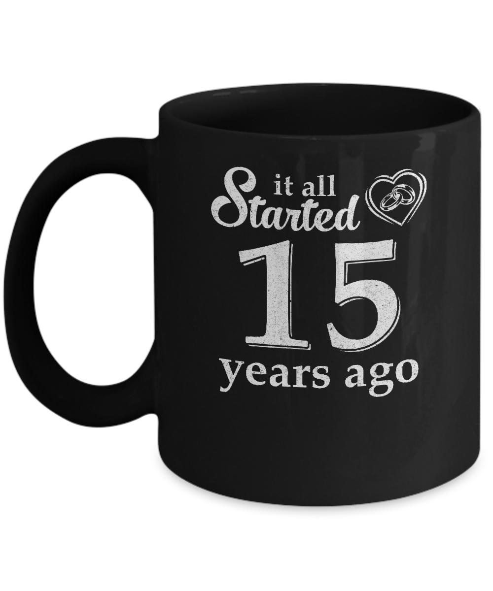 15Th Wedding Anniversary Married Couples 2006 Husband Wife Mug-Coffee Mug-11oz Mug-Black