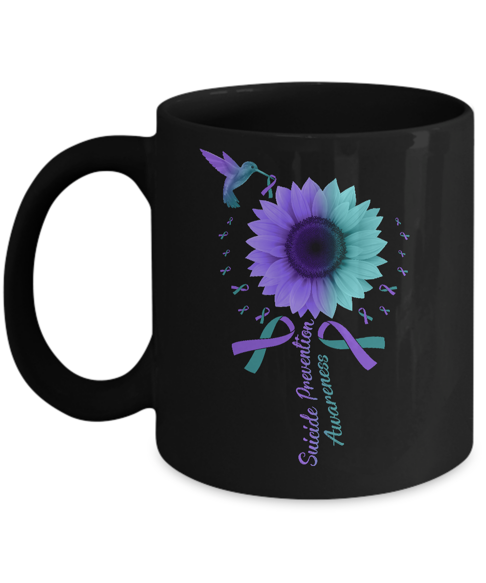 Hummingbird Sunflower Suicide Prevention Awareness Mug