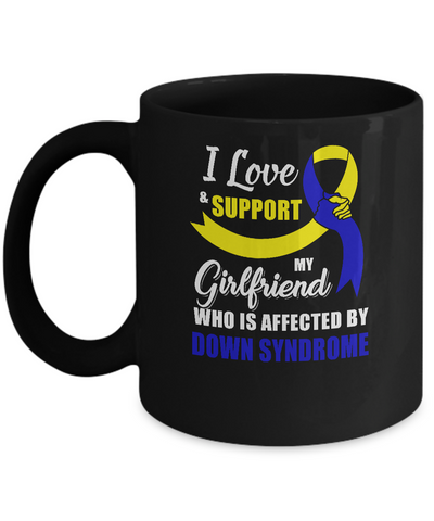 Down Syndrome Awareness Support Yellow Blue Girlfriend Boyfriend Mug-Coffee Mug-11oz Mug-Black