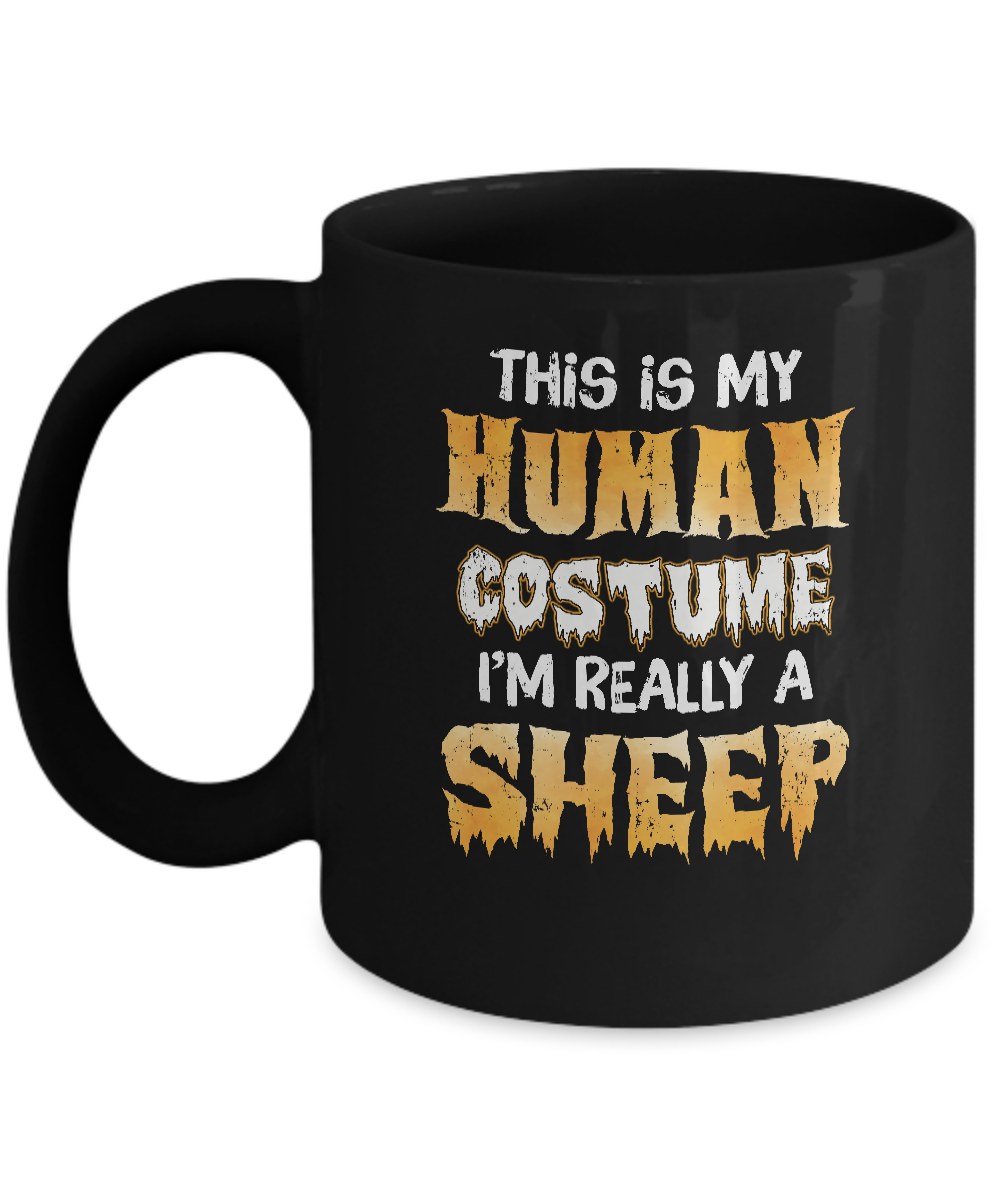 This Is My Human Costume Sheep Halloween Mug-Coffee Mug-11oz Mug-Black