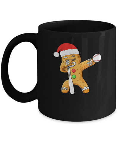 Dabbing Gingerbread Santa Baseball Christmas Pajama Gifts Mug-Coffee Mug-11oz Mug-Black