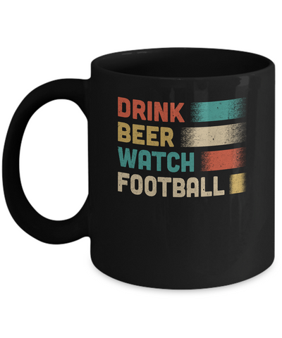 Vintage Drink Beer Watch Football For Gameday Mug-Coffee Mug-11oz Mug-Black