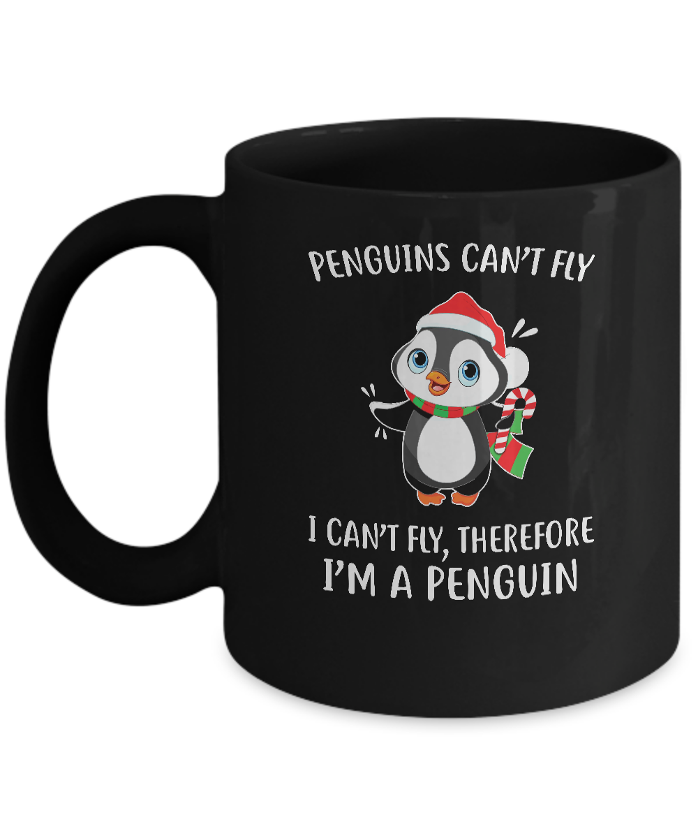 Funny Penguin I Can't Fly Christmas Gift Mug