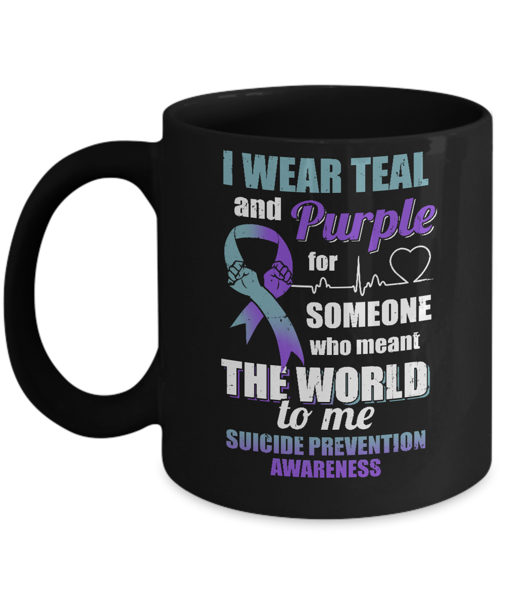 I Wear Teal And Purple For Someone Suicide Prevention Awareness Mug-Coffee Mug-11oz Mug-Black