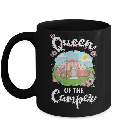 Queen Of The Camper Camping For Women Gift Mug-Coffee Mug-11oz Mug-Black