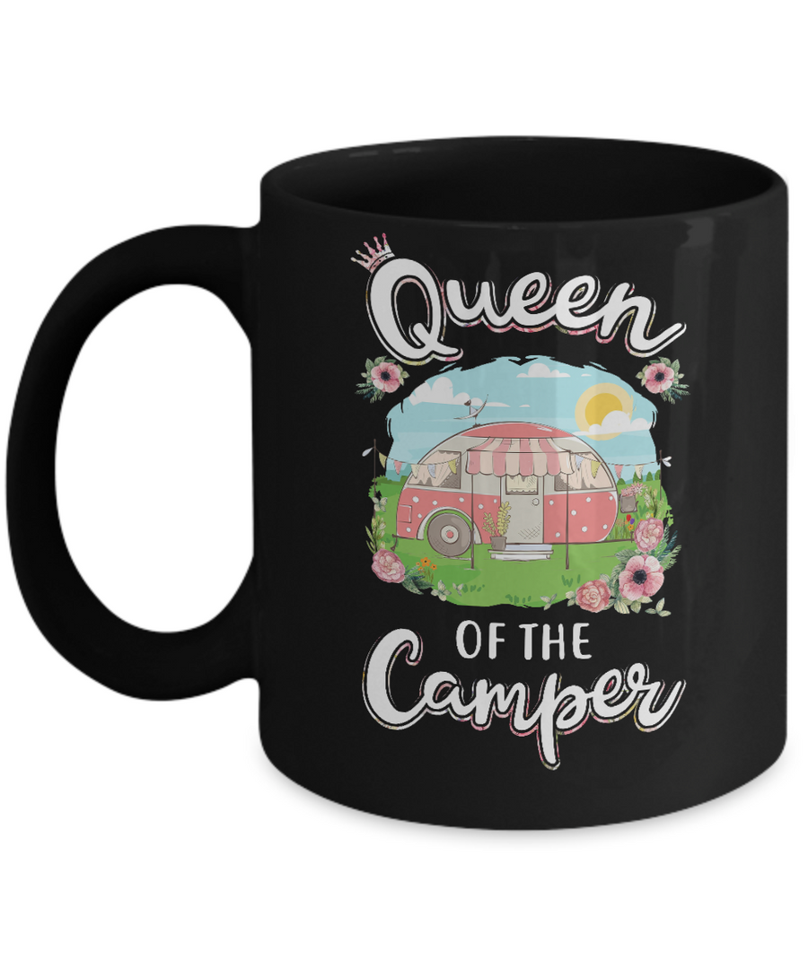 Queen Of The Camper Camping For Women Gift Mug-Coffee Mug-11oz Mug-Black