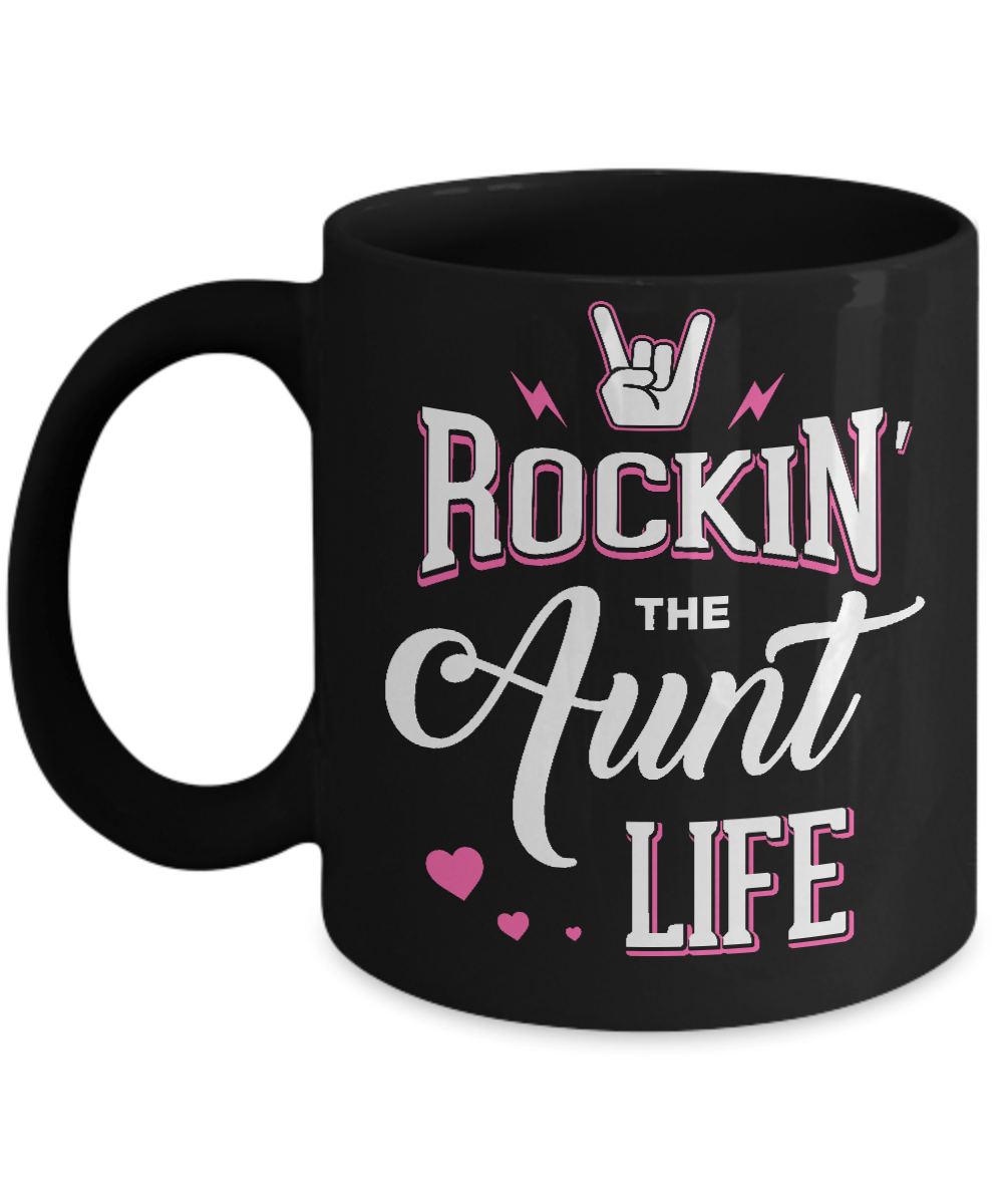 Rockin' The Aunt Life Mug-Coffee Mug-11oz Mug-Black