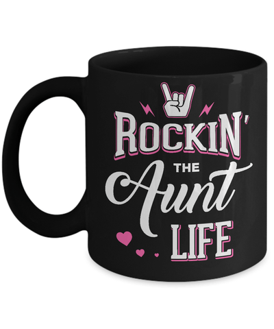 Rockin' The Aunt Life Mug-Coffee Mug-11oz Mug-Black