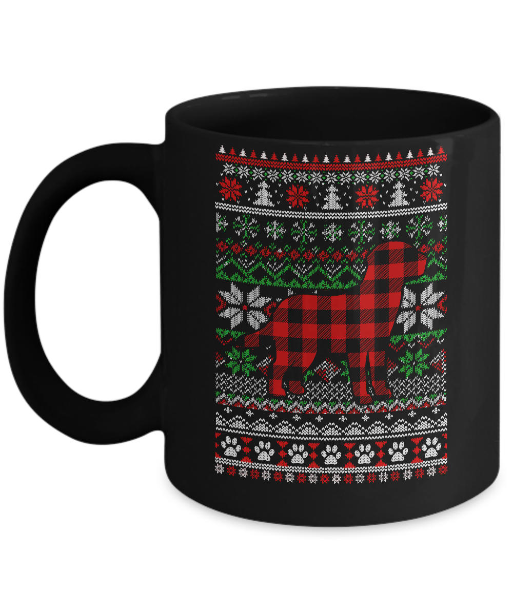 Labrador Red Plaid Ugly Christmas Sweater Gifts Mug