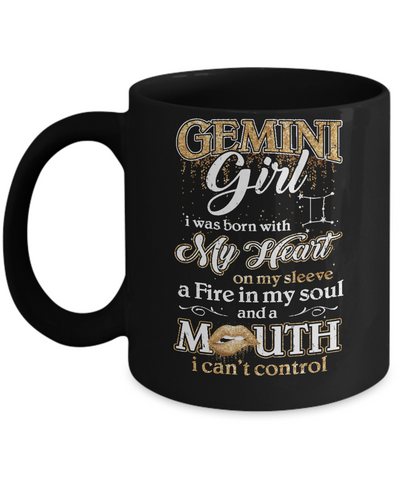 I'm A Gemini Girl Lipstick May June Funny Zodiac Birthday Mug-Coffee Mug-11oz Mug-Black