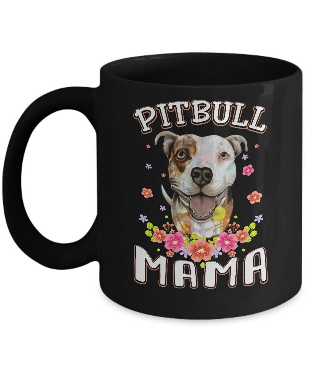 Proud Pitbull Mom Pitbull Mama Mug-Coffee Mug-11oz Mug-Black