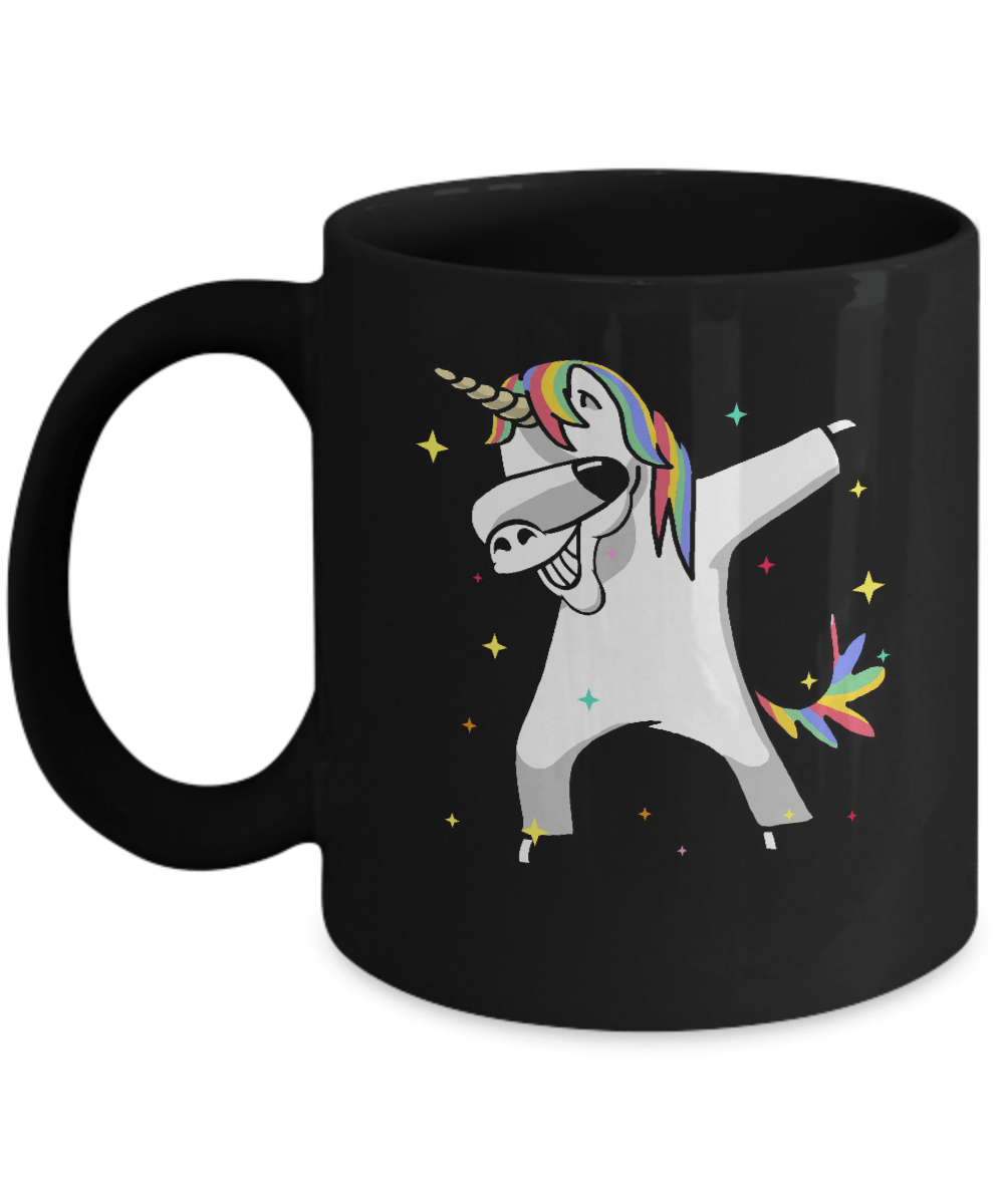 Funny Unicorn Dabbing Mug-Coffee Mug-11oz Mug-Black