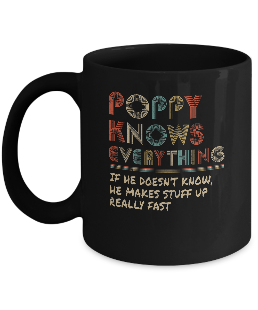 Poppy Know Everything Vintage Poppy Father's Day Gift Mug