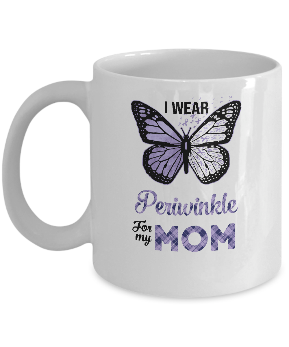 I Wear Periwinkle For My Mom Butterfly Stomach Cancer Mug-Coffee Mug-11oz Mug-White